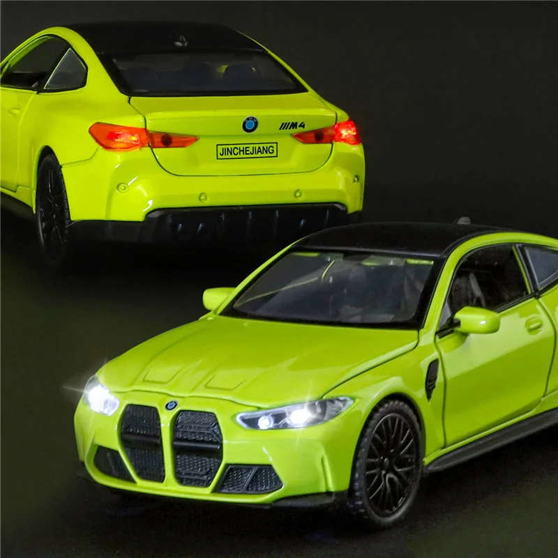 1:32 M4 G82 Coupe Alloy Sports Car Model Diecast Metal Racing Car Vehicles Model Sound Light Simulation Collection kids Toy Gift