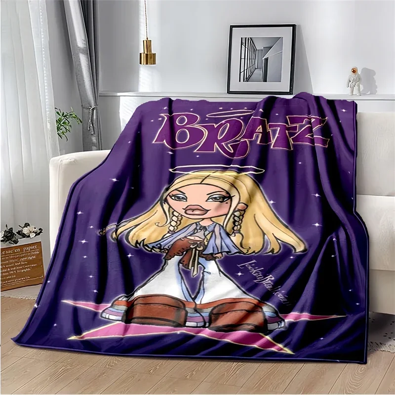 Bratz Cartoon Printed Blanket,Girl Boy Gift, Hip Hop Music Blankets for Sofa Bed Bedroom,Decke,Stragulum,Couverture,담요