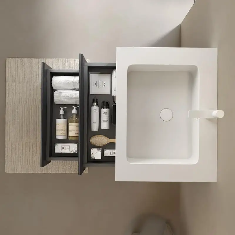 حوض متكامل مقاس 24 بوصة، أبيض لامع، بدون غطاء حوض، يتضمن الصرف الصحي والصنبور #3