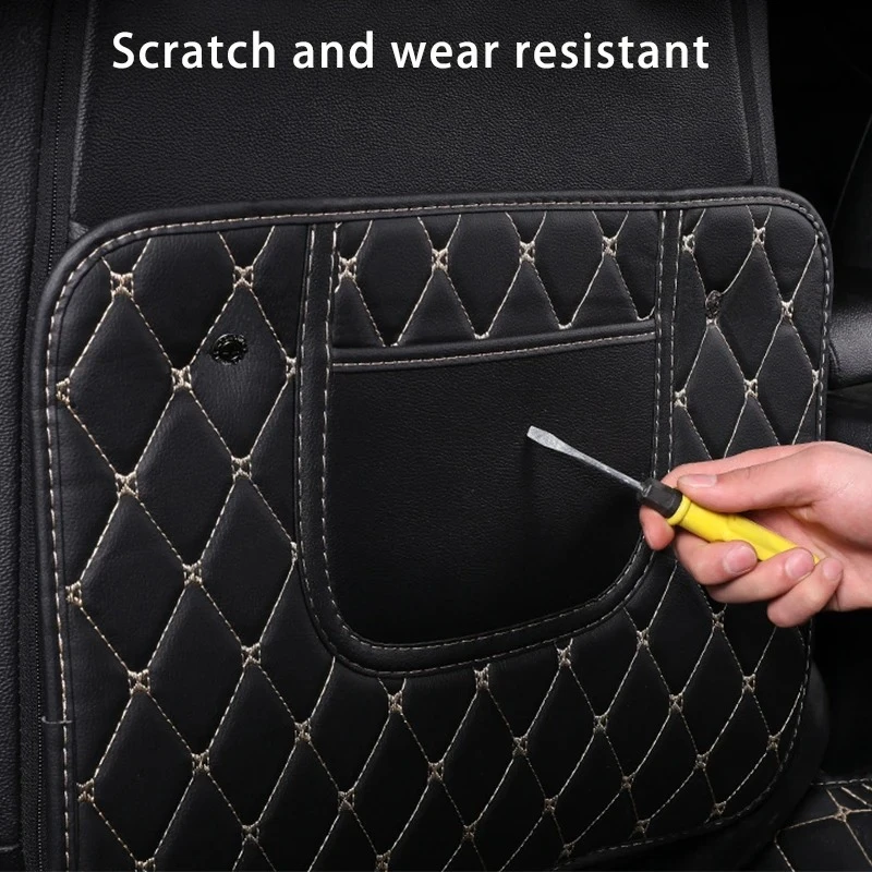 New PU Leather Car Anti-Kick Mats Auto Seat Back Protector Cover For Children Car Back Seat Anti-Dirty Pad Car  Accessories image 3