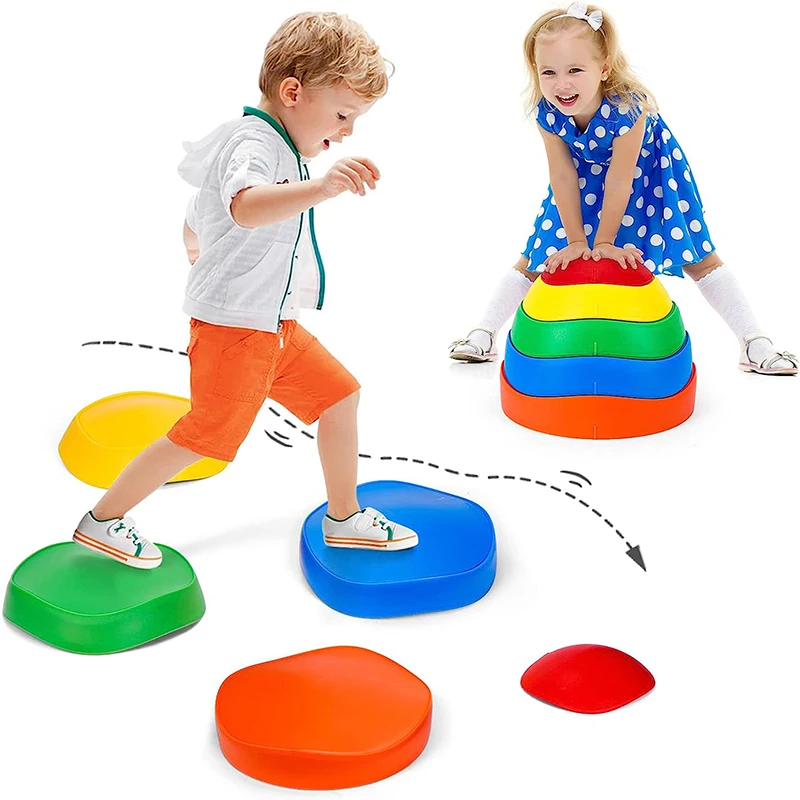 

Balancing Games Montessori Educational Toys For Children Rainbow New Wave Crossing River Stones Indoor Outdoor Balancing Games