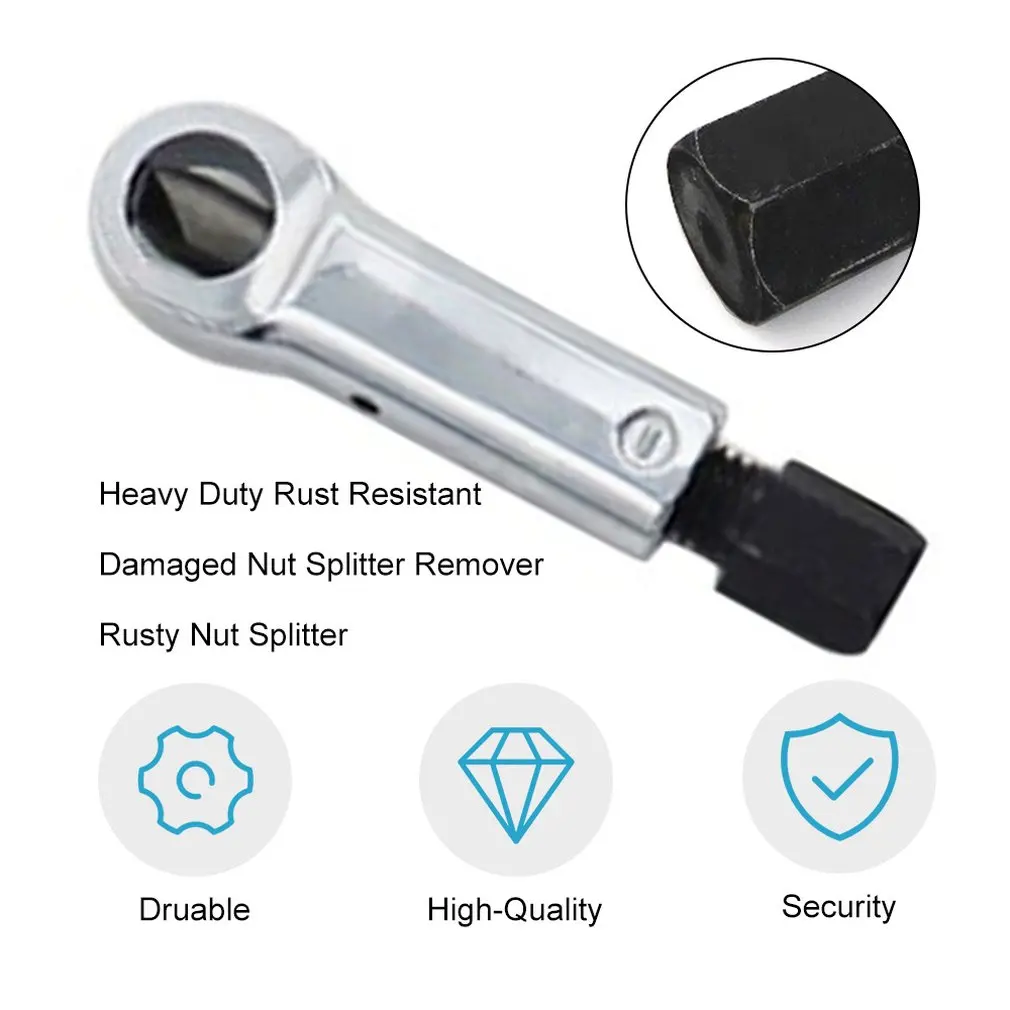 1Pc Heavy Duty Rust Resistant Damaged Nut Splitter Remover Rusty Nut Splitter Spanner Remove Cutter Tool Steel Wrench Hex