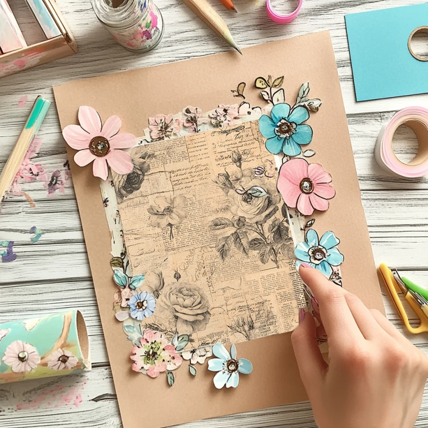 36 vellen 6 "x 6" plakboekpapierpakket: abstracte penseelstreek/aquareldrukken voor scrapbooking, origami en kunstdagboek.