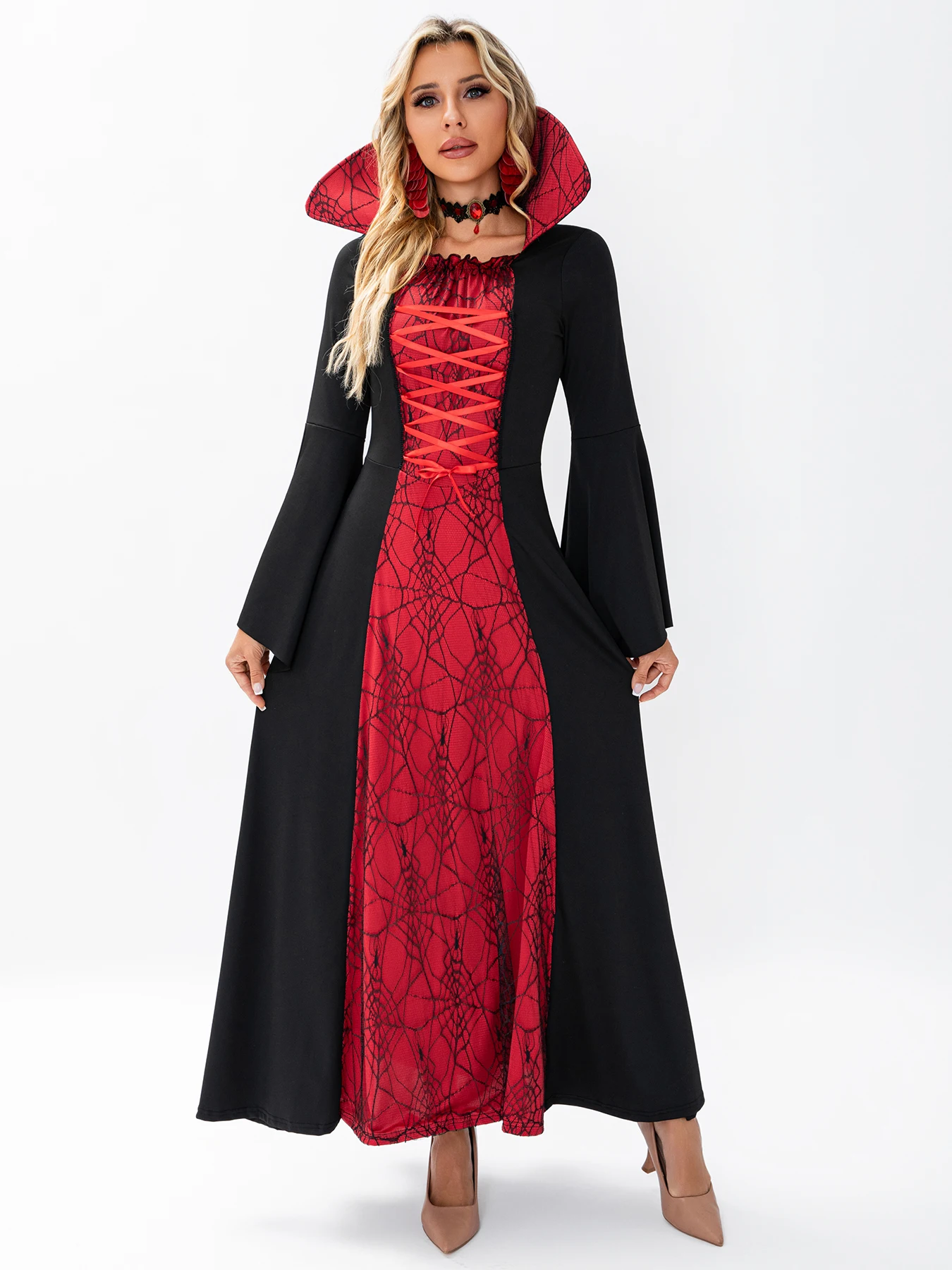 Robe Sorcière Gothique en Dentelle Toile d'Araignée – photo 1