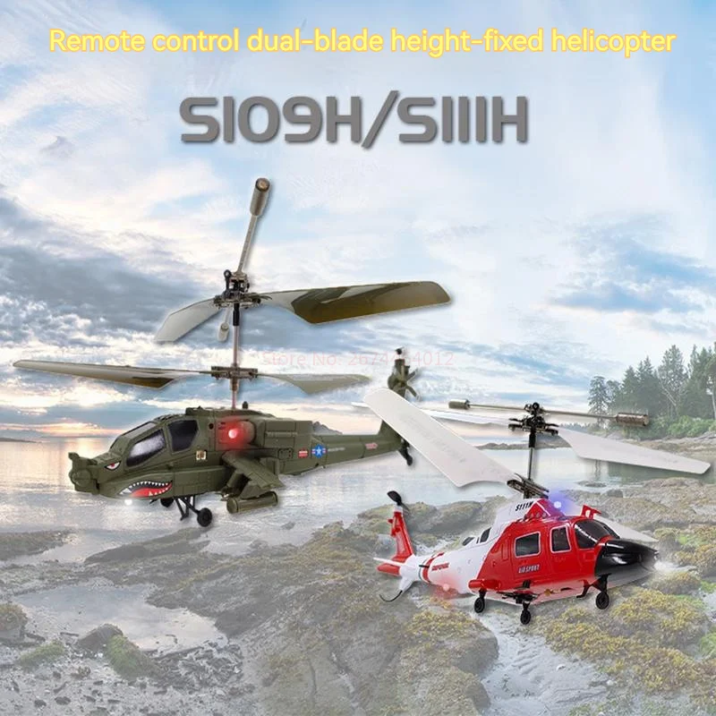 Multi-Function Simulation Helicóptero de remo duplo, controle remoto, aeronave elétrica, brinquedos infantis, Apache, presente para namorado, novo