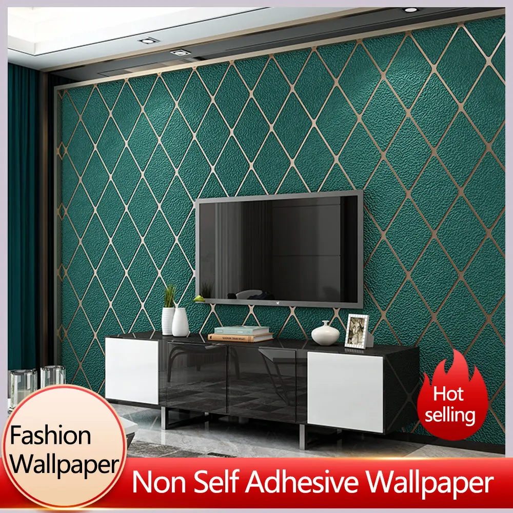 

Modern Minimalist Imitation Deer Skin Velvet Large Grid Wallpapers Bedroom Living Room High Quality Decorative Wallpaper 3D