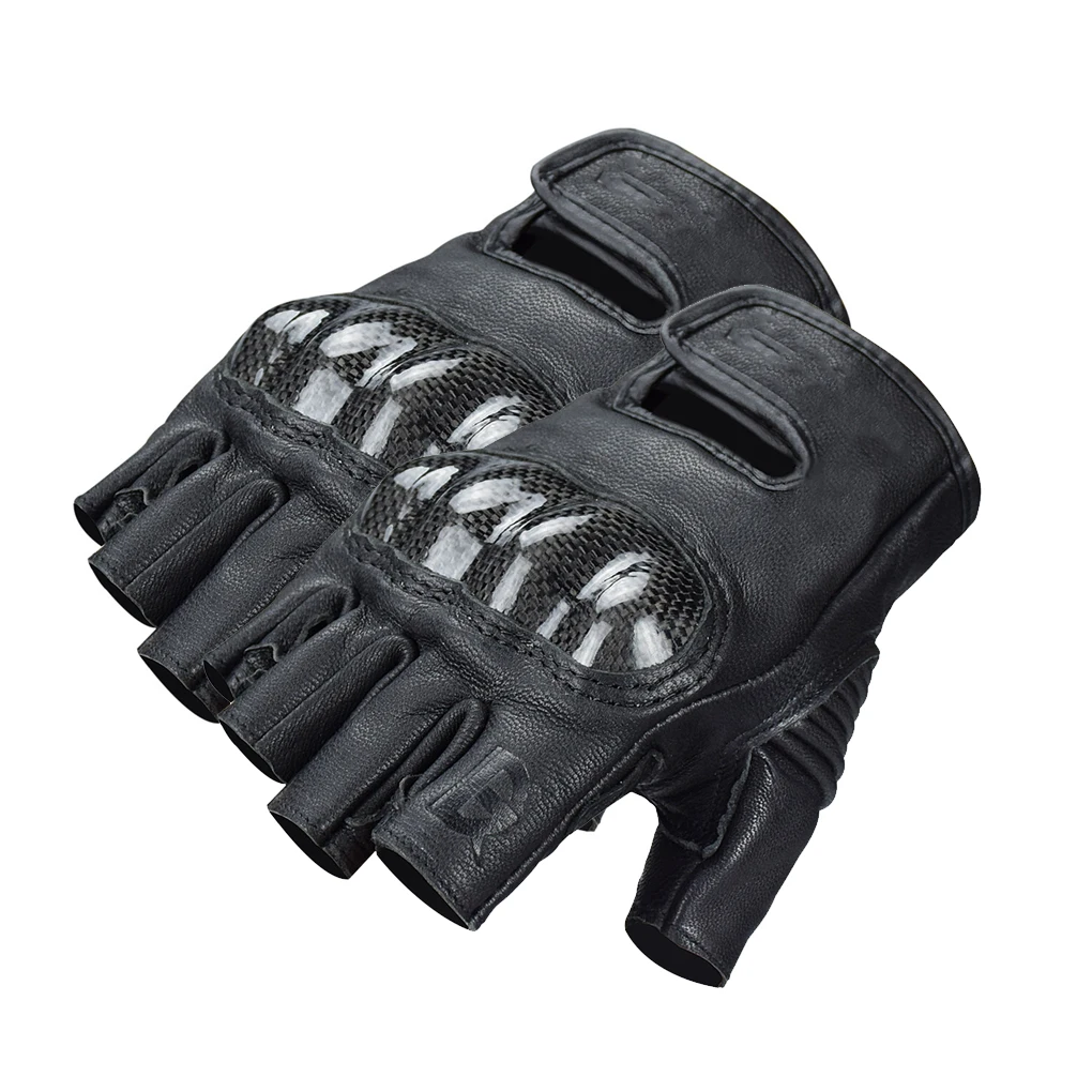 

GHOST RACING 1 Pair Outdoor Motorcycle Gloves Anti-skid Fingerless Mitten Motorbike Cycling Sports Protective Gear M