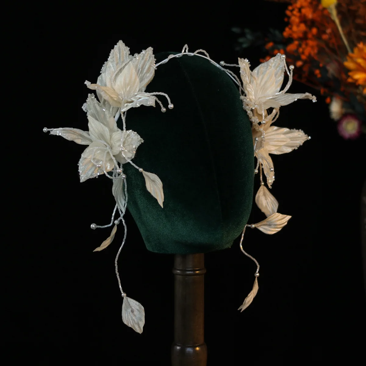 عصابة رأس جديدة على شكل زهرة خرافية فائقة مهدب من موري أغطية رأس أنيقة لحفلات الزفاف الكورية وإكسسوارات الشعر #3