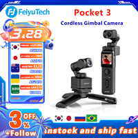FeiyuTech Feiyu Pocket 3 Cordless Detachable 3-Axis Stabilizer Gimbal Camera 4K60fps Footage Magnetic Attach AI Tracking Follow