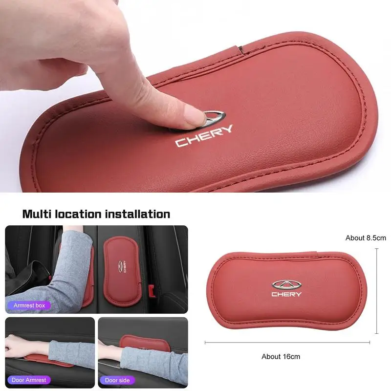Microfiber Leather Elbow Knee Cushion Mat Chery Logo For Tiggo4 Tiggo9 Omoda C9 Jaecoo J7 J8 Jetour X70 X90 Vehicle Interior Par