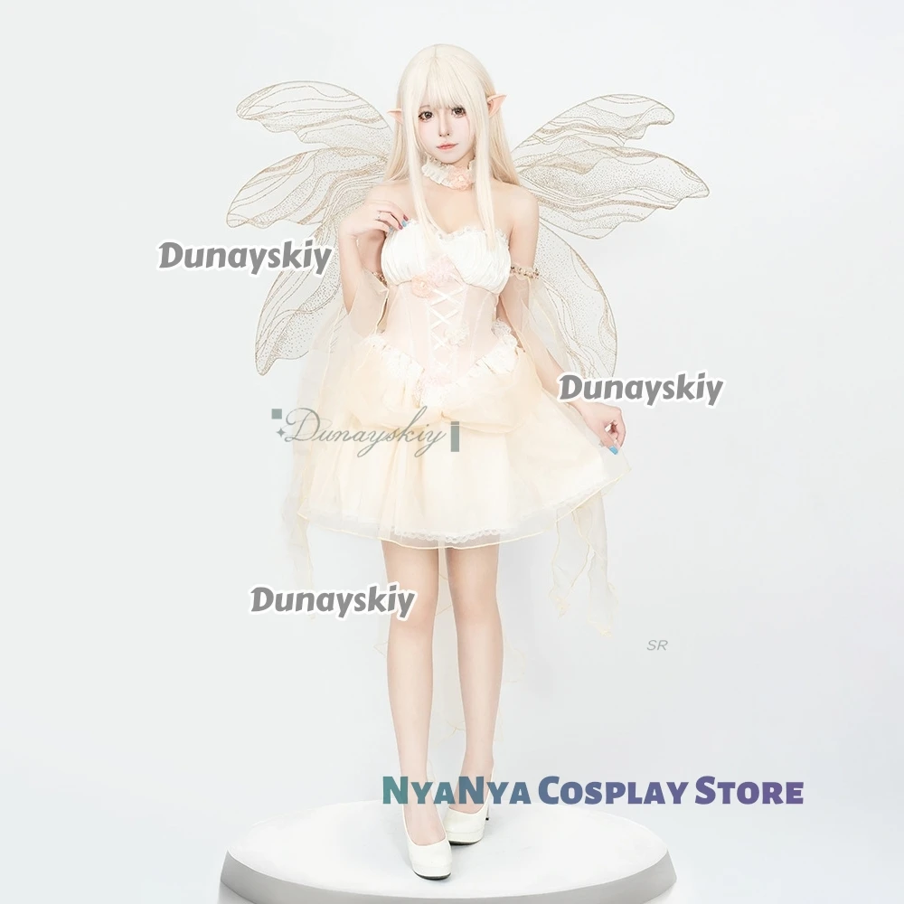 Gaun Peran Peri untuk Tari Panggung 코스튬 Halloween Wanita Rok Mengembang Lucu dan Modis Pakaian Pesta Halloween Karnaval