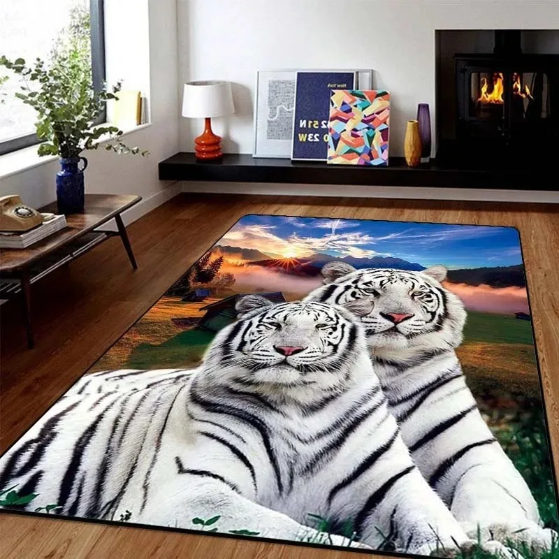

3D Animal Tiger Large Carpet Rug for Home Living Room Bedroom Sofa Doormat Decor Kids Play Area Rug Carpet Non-slip Floor Mat