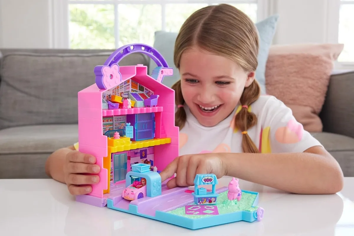 New Surprise Doll Polly Pocket Polly Ville Fresh Market Dolls  Playset Toy Set Gifts for Girls