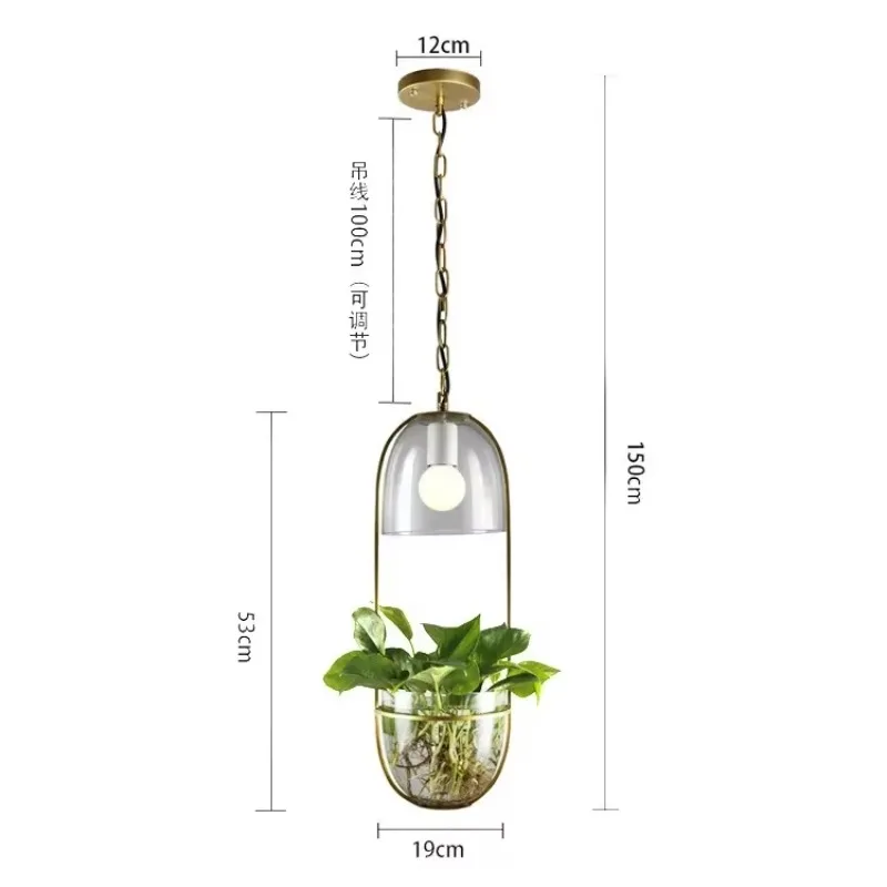 

Подвесной светильник в форме растения, лампа-кашпо в американском стиле, креативный светодиодный светильник-кашпо для декора ресторанов, кафе, отелей