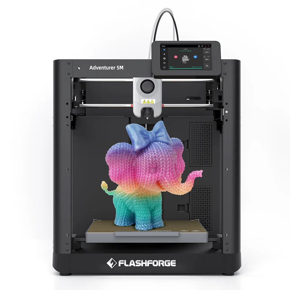 Flashforge Adventurer 5M FDM 3D Printer DIY Kit Max 600mm/s Fast High Speed Printing Out Of Box Quick Detachable Nozzle Dual fan