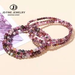 JD Natural Muticolor Tourmaline Multi-Layer Bracelet Women Fashion Small Bead 3 4mm Reiki Healing Energy Strand Bracelet Jewelry