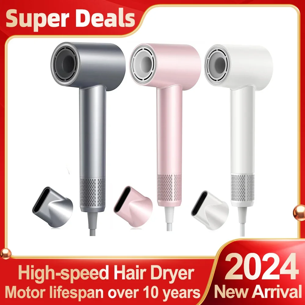 High Speed Hair Dryer ABIR SU9,360° Rotating Magnetic Nozzle,200mil Negative Ions,Low Noise,Blow Dryer 1600W Quick dry for Home