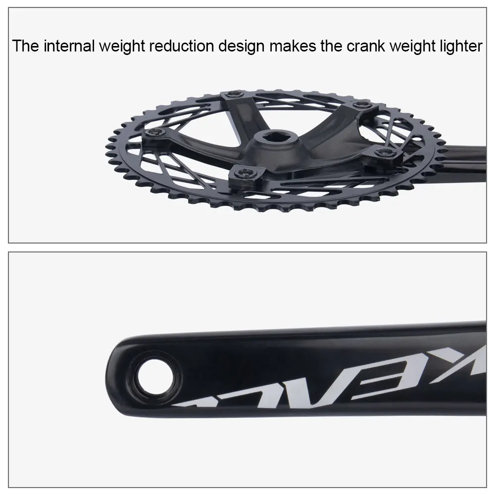 BOLANY Square Hole Alumniun Alloy Single Chainwheel Bicycle Crankset SKEACE 144BCD 165mm Integrated Fixed Gear Crankset