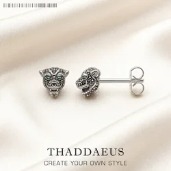 Ear Studs Black Cat Earring Europe Style Fashion Jewerly For Women Men Vintage Gift In 925 Sterling Silver