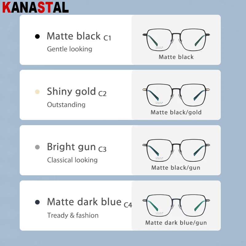 Men Optical Myopia Presbyopic Eyewear Women Blue Light Blocking CR39 Prescription Reading Glasses Pure Titanium Eyeglasses Frame image 5