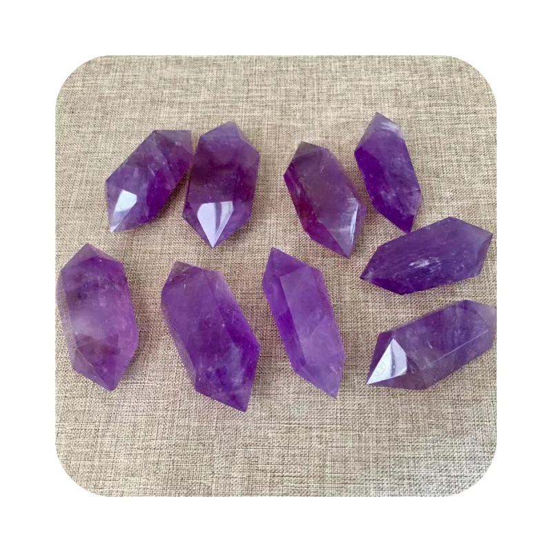 Natural new product ideas 2024 Amethyst Crystal Point Tower Healing Stones Double Terminated wands purple rock for gifts