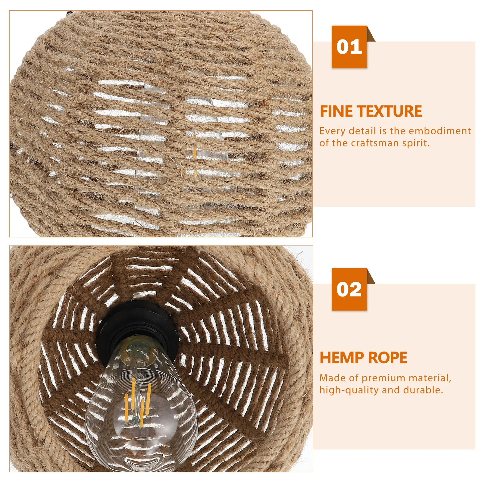 

Абажур из пеньковой веревки, крышка для внутреннего подвесного светильника с лампочкой, винтажная веревка, ремесленный светильник, аксессуар, абажур для помещения с лампочкой