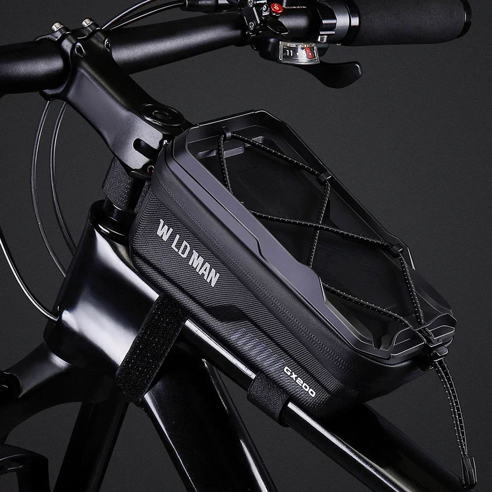 

1L Bicycle Front Frame Bag Waterproof Bike Top Tube Bag Support Touch Screen Bicycle Upper Tube Bag for Phones 6.1-6.8in