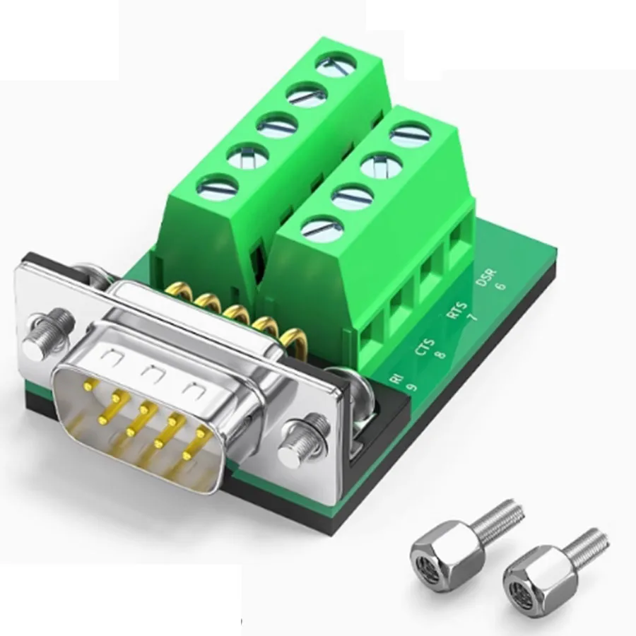 2026 new modelGold plated DB9 solder free male and female RS232 plug 9-pin serial port DB9 adapter terminal adapter board