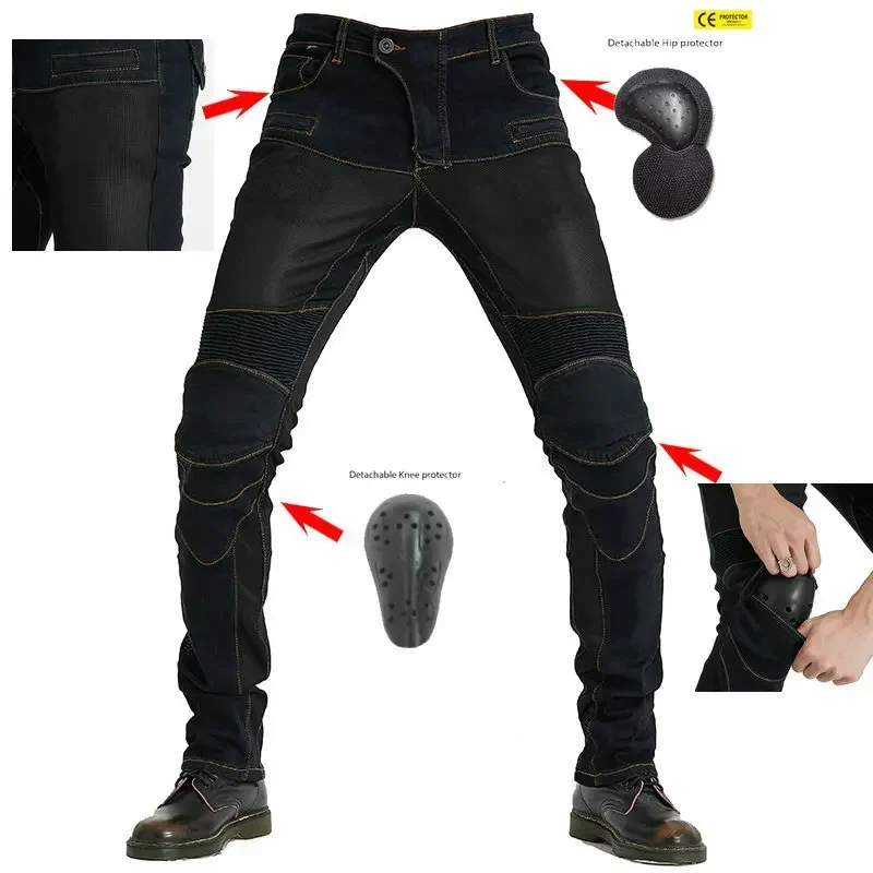 2022 New Summer Mesh Motorcycle Riding Jeans Fall Proof Motorcycle Rider Pants Equipment Racing Pants