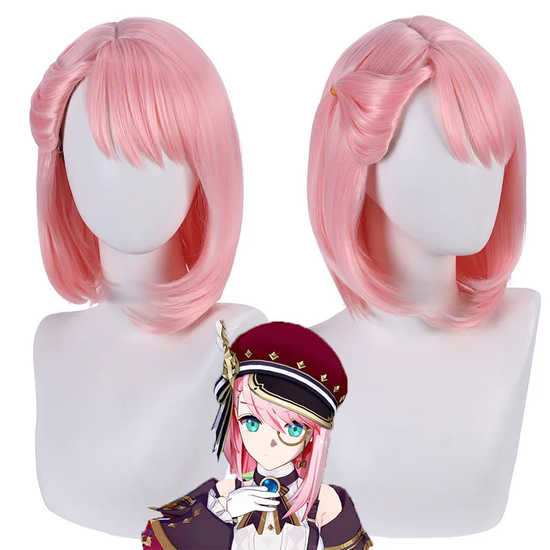 

16 "Straight Medium Cherry Pink Synthetic Wig For Holiday Party Halloween Cosplay