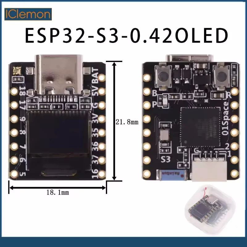 

ESP32 S3 0,42-дюймовая макетная плата OLED с 0,42-дюймовым OLED-дисплеем ESP32-S3FH4 WiFi Bluetooth