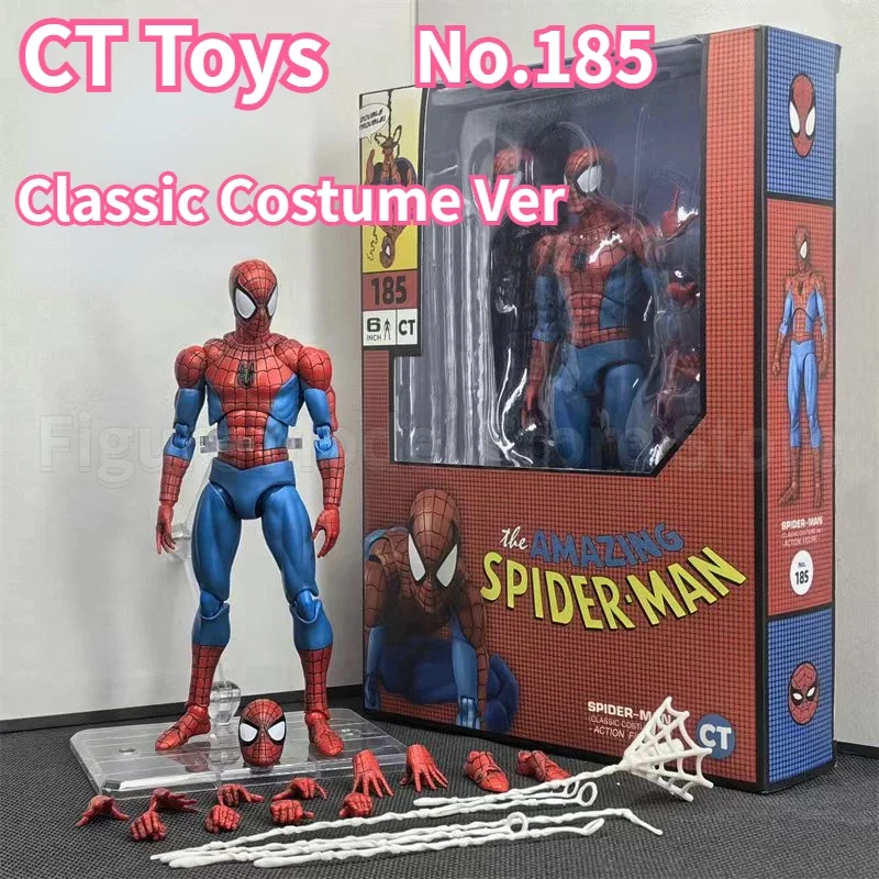 En Stock CT Toys KO NO.185 SHF el increíble disfraz clásico de Spider Man Ver Peter Parker Anime figuras de acción modelos PVC