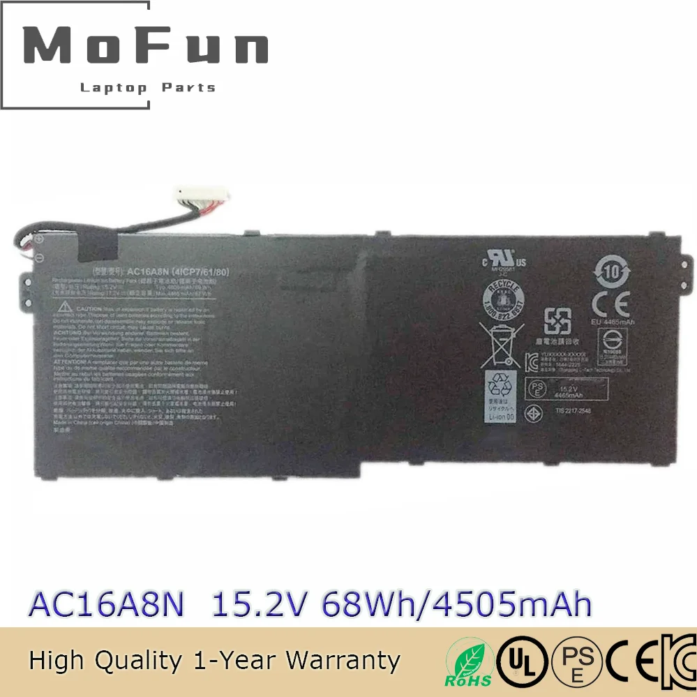 AC16A8N Battery for Acer Aspire V15 Nitro BE VN7-593G V17 Nitro VN7-793G 4ICP7/61/80 KT.0040G.009