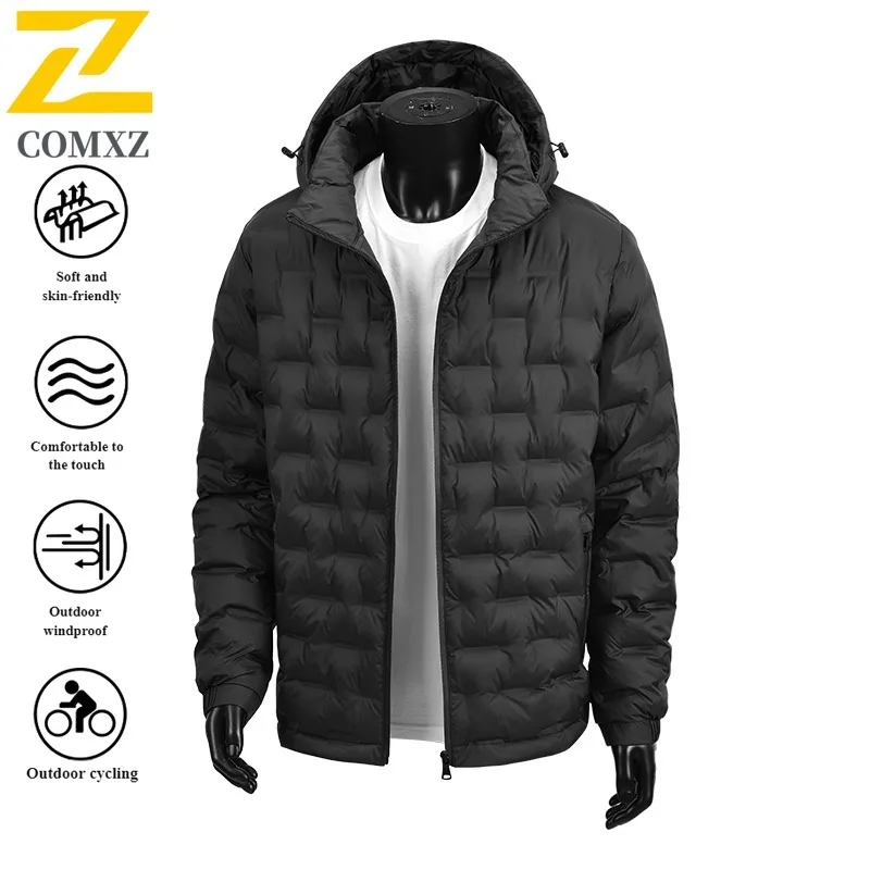 

EIAO Autumn Winter Unisex Hooded Jacket Medium long styles Lightweight Waterproof Windproof Coat Fit for Hiking Camping Fishing