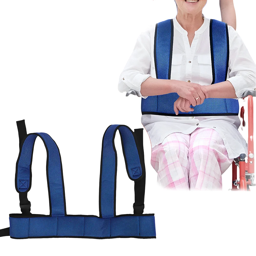 Wheelchair Safety Harness for Elderly, Adjustable Breathable Mobility Vest with Universal Buckles to Prevent Sliding Falling