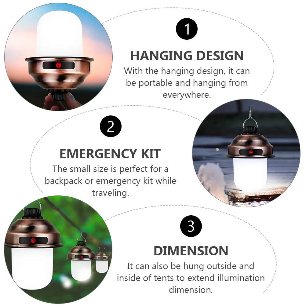 

1Pcs Rechargeable LED Camping Lamp Compact Lightweight Portable Tent Light Outdoor Garden Atmosphere Lamp Outdoor Light