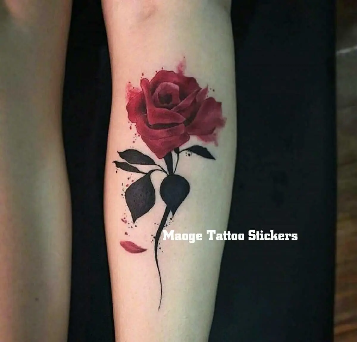 Tatuaje adhesivo de flor de Rosa, tatuajes falsos, arte de hotwwife, lindo, pegatinas de Festival, tatuaje temporal impermeable, venta al por mayor