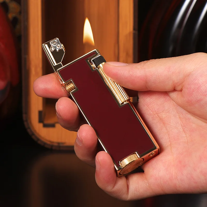Zorro High-end Resin Ultra-thin Automatic Bouncing Kerosine Lighter Metal Sideslip Grinding Wheel Retro Creative Men's Gift
