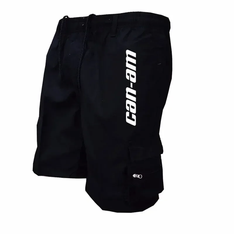 Outdoor shorts, bike shorts with elastic belts, baggy work shorts with multiple pockets, quick-drying printed sweatpants - Image 2