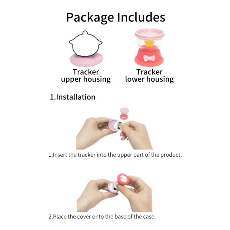 ABSQ-For Airtag Anti-Lost Device Pendant Protective Cover Cartoon Cute Night Light Dustproof Storage Children Couple