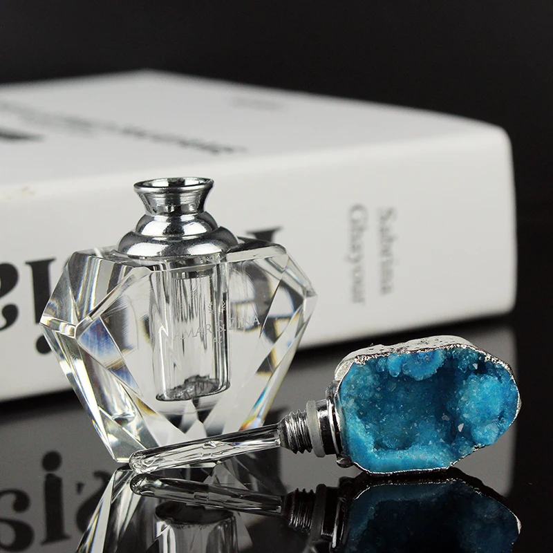 1ml Natural Quartz Agate Decorative Bottle Essential Oil Smear Bottle Fengshui Home Decoration Accessory Crystal Perfume Bottle