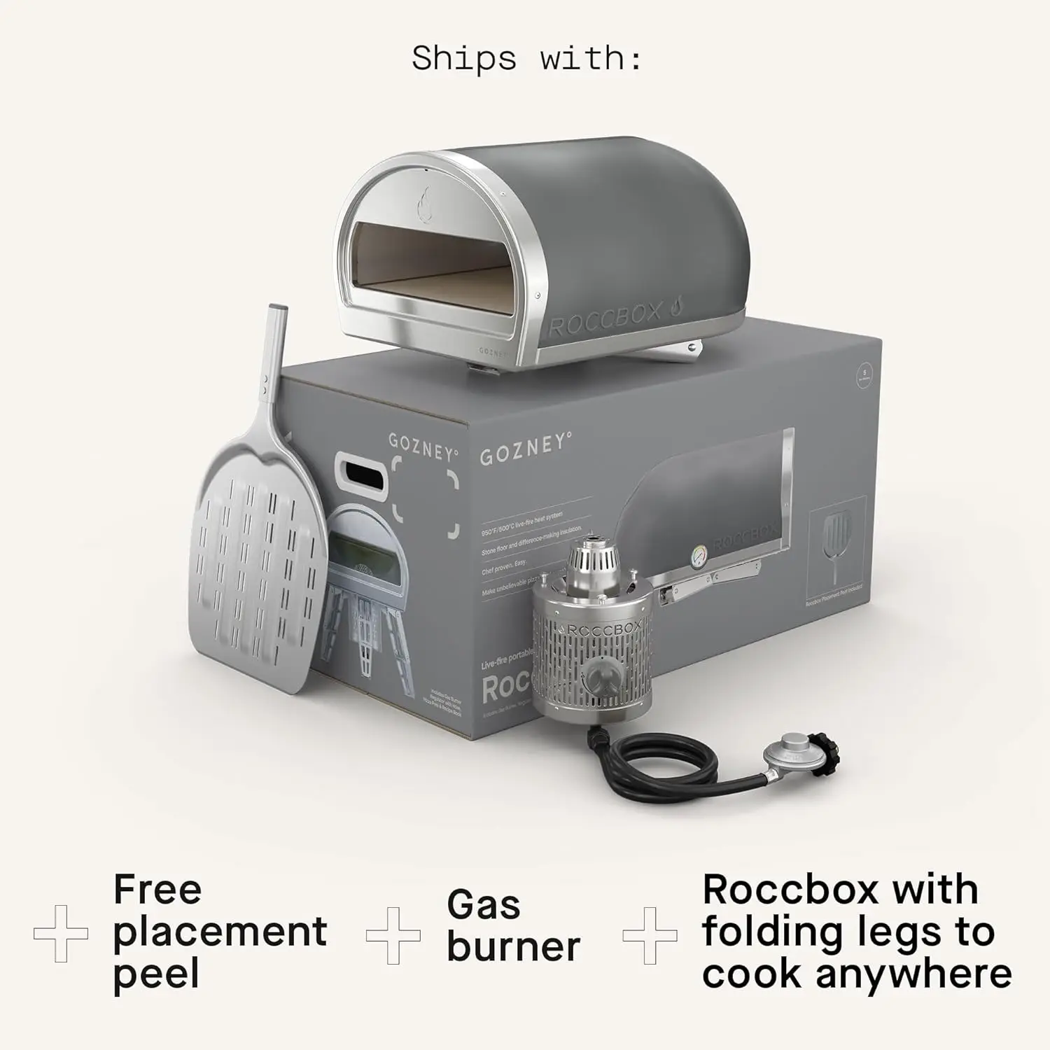 Pizza Oven | Portable Outdoor Oven | Gas Fired, Fire & Stone Outdoor Pizza Oven - Includes Professional Grade Pizza Peel