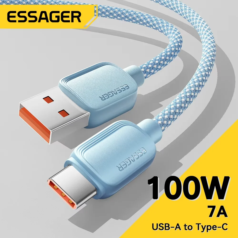 Essager 7A 100W USB Type C кабель для Huawei Honor 88W PD зарядное устройство для быстрой зарядки USB A кабель для передачи данных для Xiaomi Oneplus Samsung