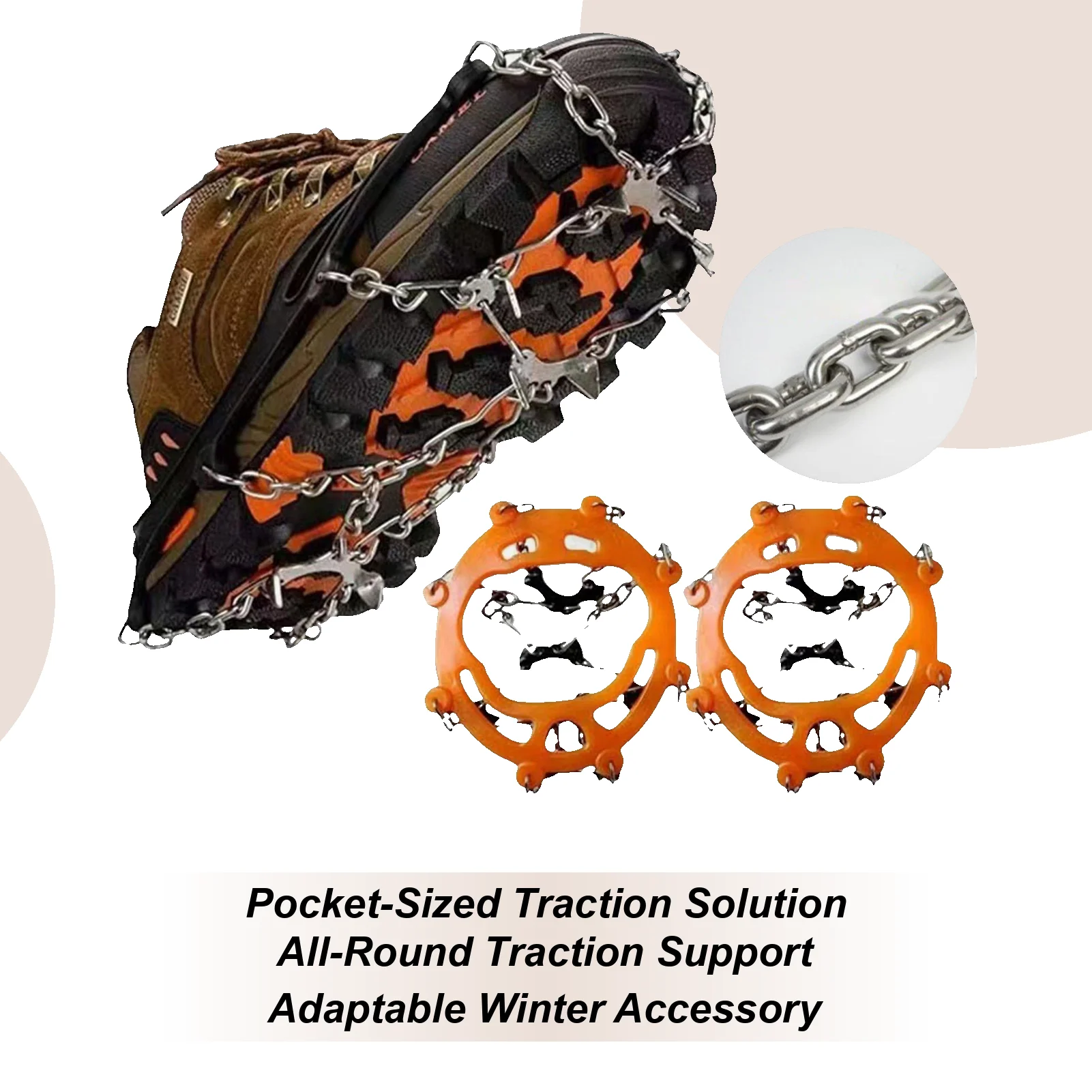 

8-Spike Shoes Ice Cleats Wear-Resistant Snow Traction Grippers Reliable Anti-Slip Crampons For Winter Hiking Climbing Walking