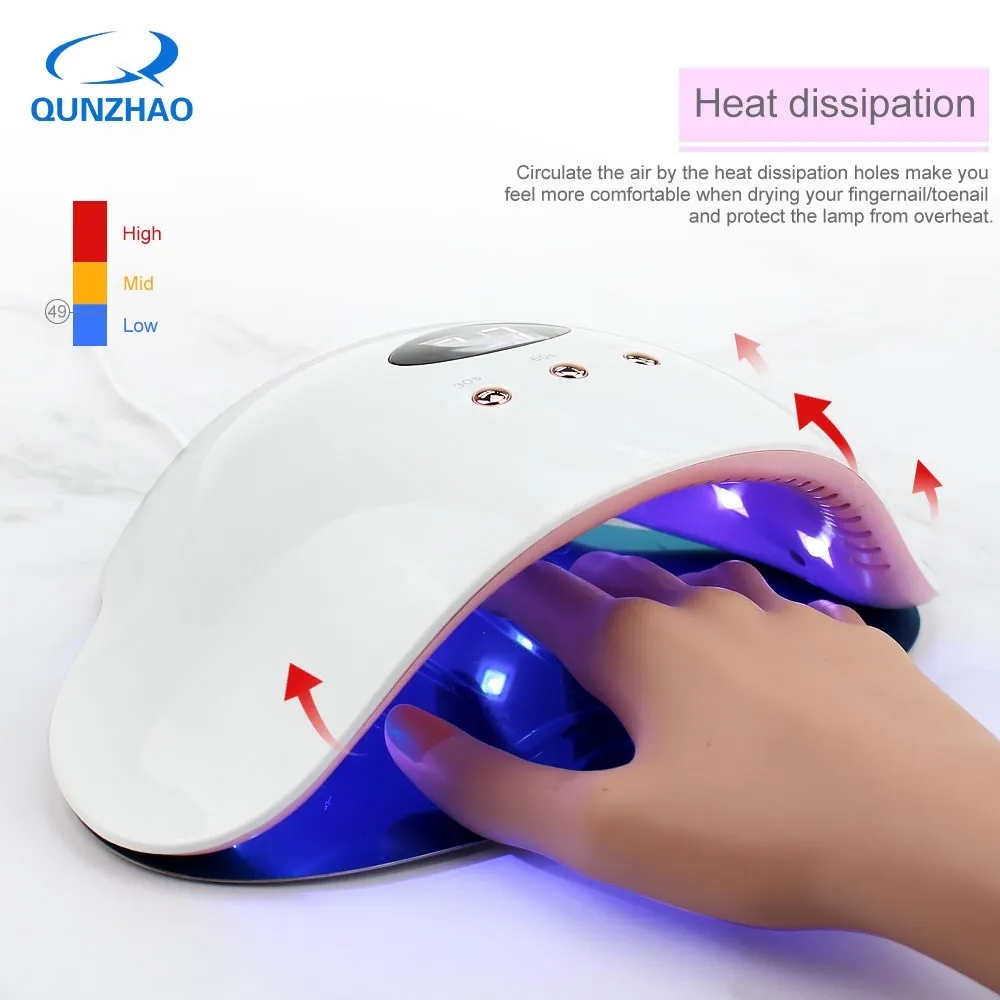 Rainbow10 24W UV LED Nail Dryer Lamp with Auto On/Off Sensor Removable Base Plate for Curing Gel Nail Polish Nail Lamp Machine