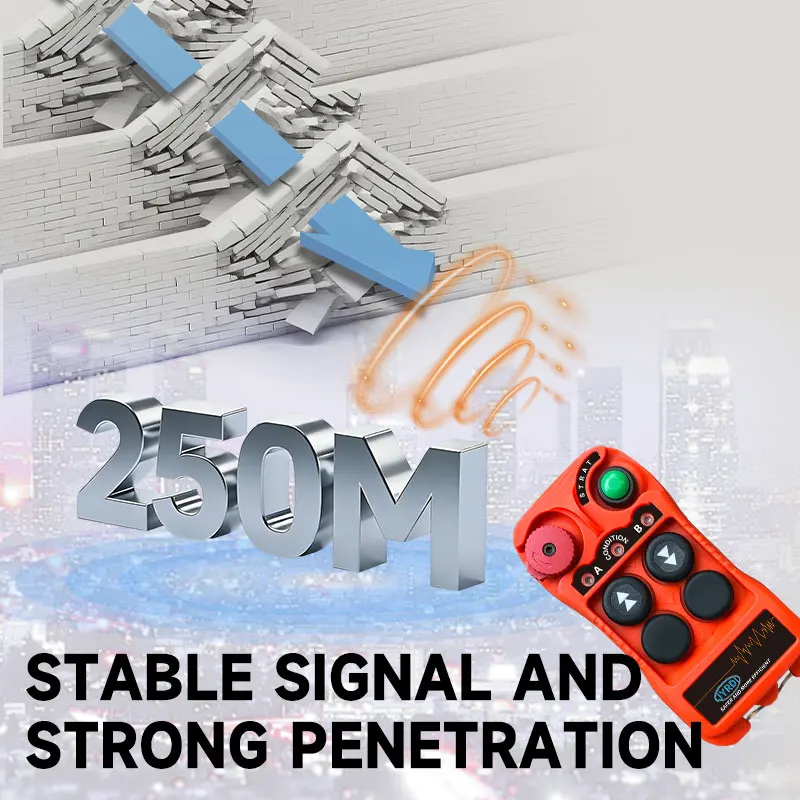 NewQ202 2 buttons double speed Industrial Wireless Radio Crane Remote Control switches winches Hoist track crane Lift controller