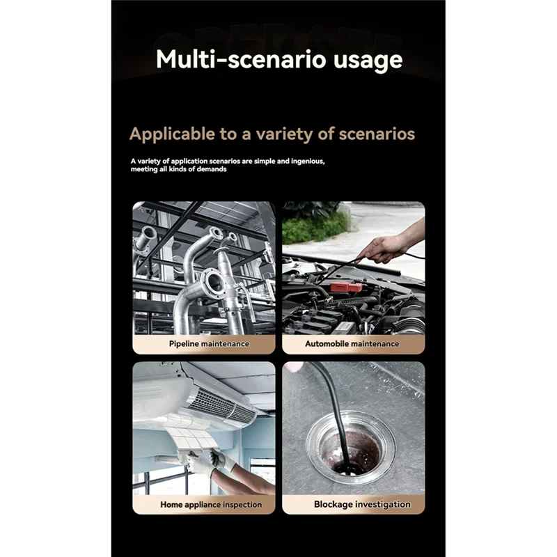 YLS-360 °   Boroscópio articulado para inspeção de encanamento, boroscópio automotivo, cilindro giratório