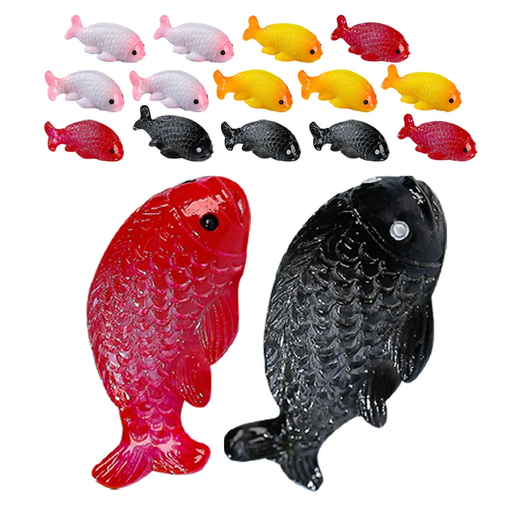 

16Pcs Mini Goldfish Aquarium Floating Decoration Realistic Resin Fish Ornaments DIY Underwater Craft Garden Accessories