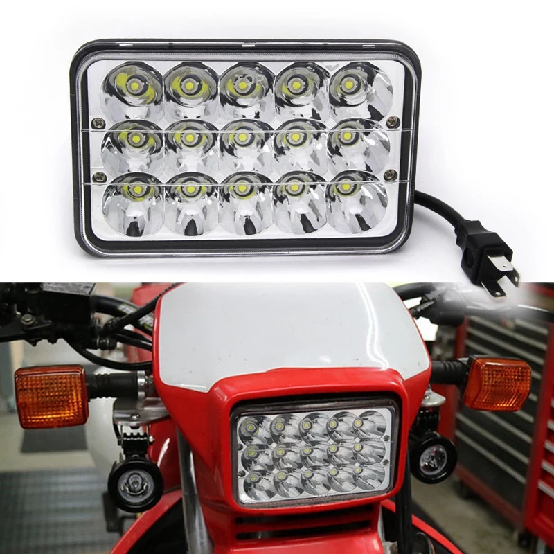 4X6inch Motorcycle LED Headlight Lamp For Honda XR250 XR400 XR650 Suzuki DRZ Replacement H4651 H4652 H4656 H4666 H6545