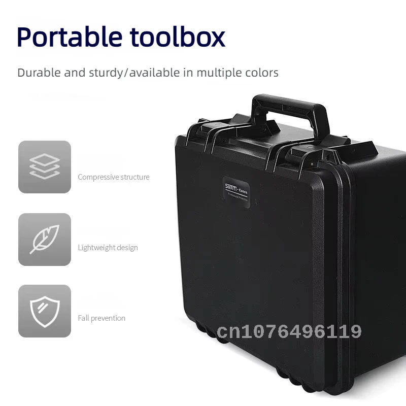 1pc 26x26cm Thickened Hard Case Plastic Toolbox Storage Box Portable Suitcase Equipment Hardware Large-capacity Instrument